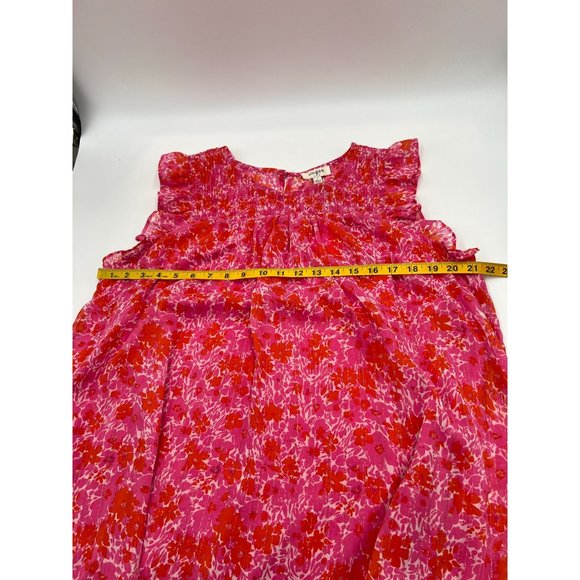 Umgee Women Size Large Pink Floral Metallic Flutter Sleeve Dress NWT - Picture 5 of 10